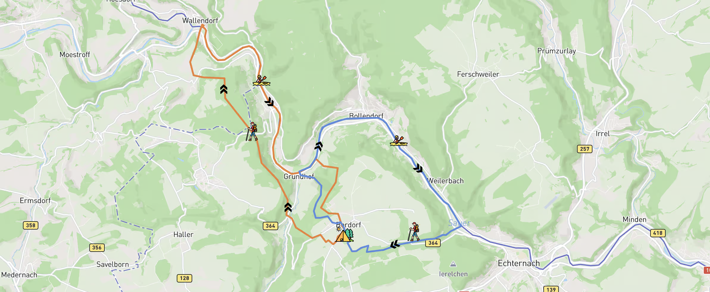 Map 2-Day trail luxembourg